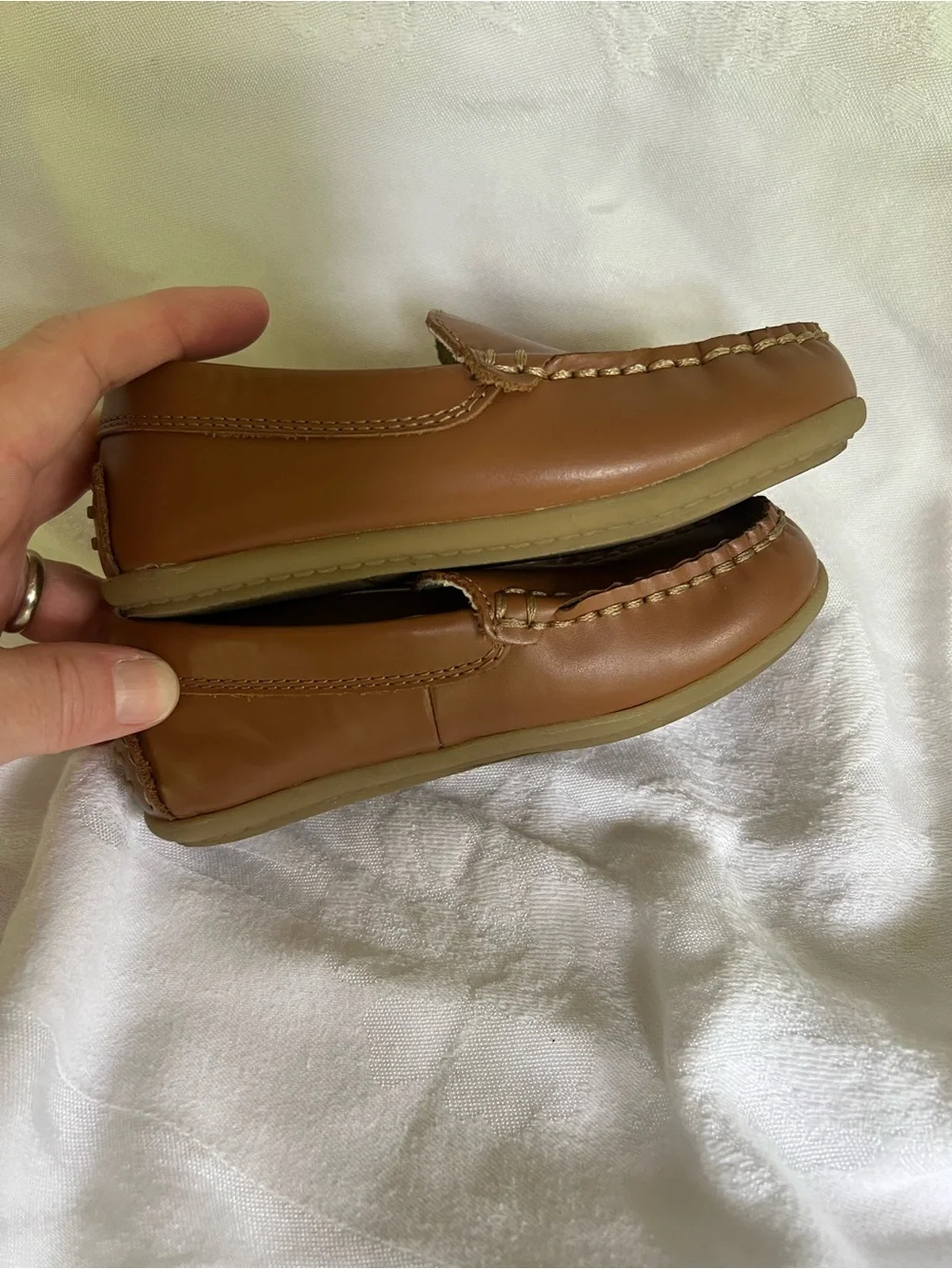 FootMates Brown Leather Slip-On Moccasin Loafer